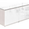 OC Office Furniture | Credenza Storage Cabinet with White Glass Doors and Top