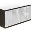 OC Office Furniture | Credenza Storage Cabinet with White Glass Doors and Top