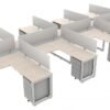 OC Office Furniture | 8 Person Workstation with Privacy Panels