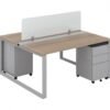 OC Office Furniture | 2 Person Workstation with Privacy Panels