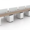 OC Office Furniture | 8 Person Workstation with Privacy Panels