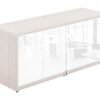 OC Office Furniture | Credenza Storage Cabinet with White Glass Doors