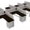 OC Office Furniture | 8 Person Workstation with Privacy Panels