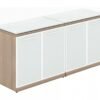 OC Office Furniture | Credenza Storage Cabinet with White Glass Doors and Top