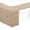OC Office Furniture | L Shaped Desk with Glass Modesty Panel
