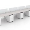OC Office Furniture | 8 Person Workstation with Privacy Panels