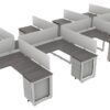 OC Office Furniture | 8 Person Workstation with Privacy Panels