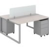 OC Office Furniture | 2 Person Workstation with Privacy Panels