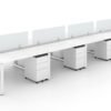 OC Office Furniture | 8 Person Workstation with Privacy Panels