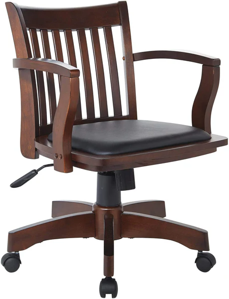 osp designs deluxe wood bankers desk chair 108 espresso with black seat 108es 3 31672614256791 grande