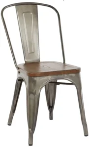 Office Star OSP Designs Indio Metal Chair with Wood Seat [IND29A2-C209-1]
