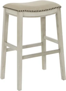 Office Star OSP Designs Saddle Stool 30" 2-Pack Beige [MET4330AW-BG]