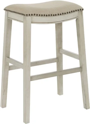 Office Star OSP Designs Saddle Stool 30" 2-Pack Beige [MET4330AW-BG]