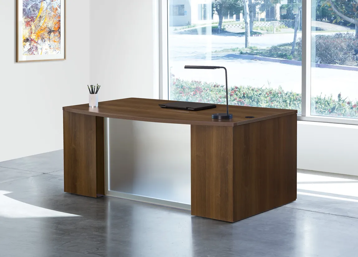 66488 bow front desk with drawers 2