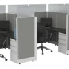 26253 3 person cubicle with glass dividers 1
