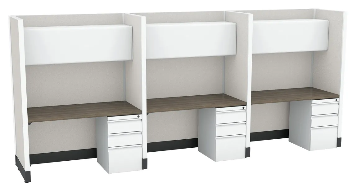 28534 4 person call center cubicle with power 4