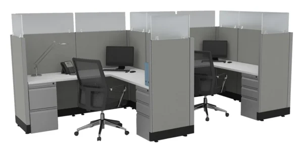 26123 2 person cubicle with glass dividers 1