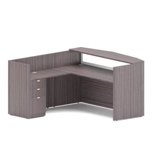 Boss 71" Frosted-Panel Reception Desk with Return and B/B/F Pedestal (GROUPB-DW2)