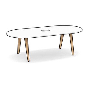 N9NE Racetrack Conference Table with Signature Wood VA Legs, 8–20 ft