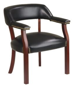Office Star Traditional Wrap-Around Back Guest Chair, Royal Cherry Legs