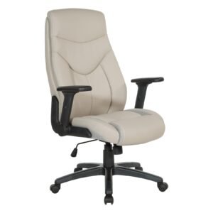 Office Star High Back Executive Bonded Leather Chair with Flip Arms