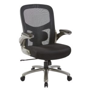 Office Star Big and Tall Mesh Back Executive Chair with Flip Arms