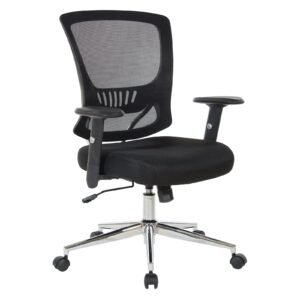 Work Smart Mesh Back & Seat Locking Tilt Task Chair with Chrome Base