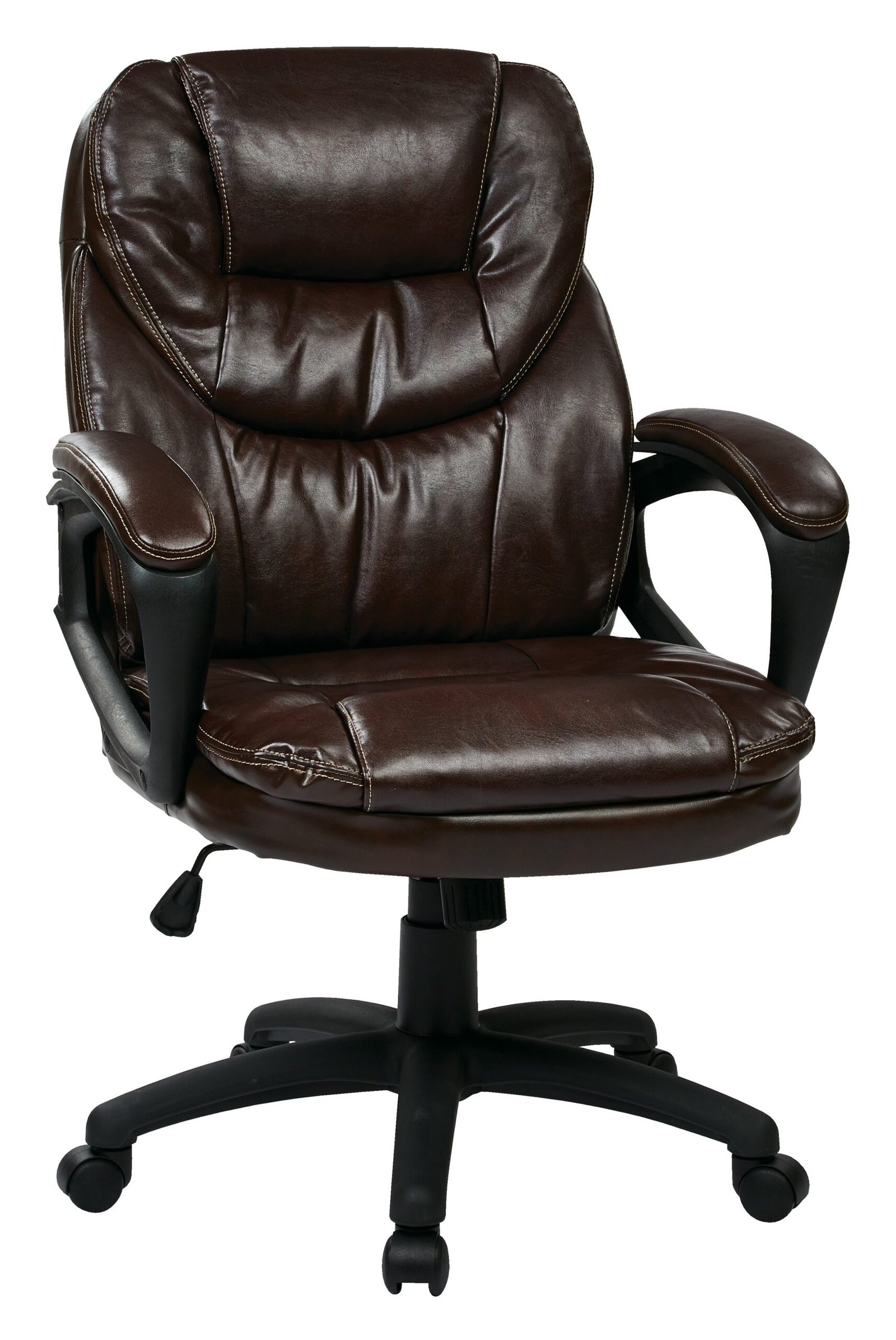 Office Star Faux Leather Manager's Chair with Padded Arms