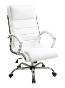 Office Star Faux Leather Executive Chair with Chrome Accents