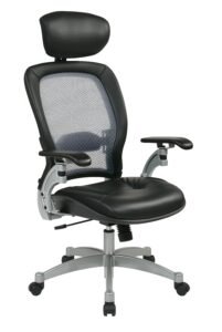 Office Star SPACE Professional Light AirGrid® Back Leather Chair with Headrest