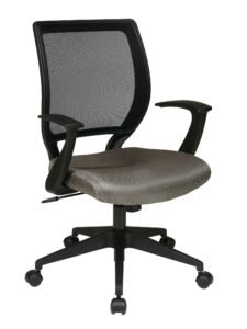 Work Smart Screen Back Mesh Seat Task Chair with T Arms