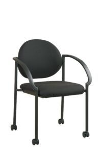 Work Smart Stacking Chairs with Arms and Casters