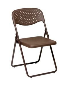 Work Smart Mocha Plastic Folding Chair – 4 Pack
