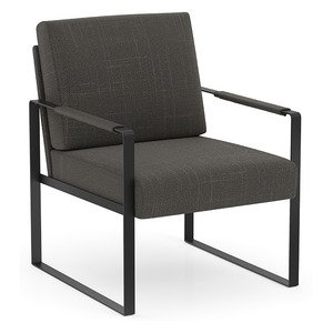 N9NE Konfurb Magnus Lounge Chair, Charcoal Fabric & Black Frame (7901)