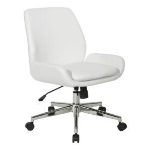 Office Star Modern Scoop Chair with Chrome Finish Base