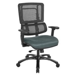 Office Star Pro-Line II Vertical Black Mesh Back Manager's Chair, Shiny Black Base