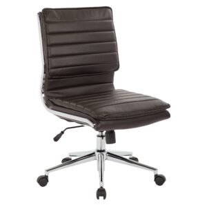 Pro-Line II Armless Mid Back Faux Leather Managers Chair with Chrome Base