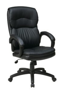 Office Star High-Back Black Bonded Leather Executive Chair