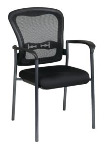 Office Star Stackable ProGrid® Back Visitors Chair, Titanium Finish