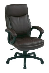 Office Star Executive High Back Bonded Leather Chair with Locking Tilt