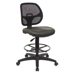Office Star Deluxe Dillon Fabric Drafting Chair with 18" Foot Ring