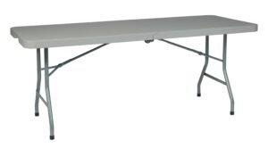 Office Star 6' Resin Center-Fold Multi-Purpose Table with Wheels