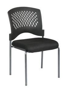 Office Star Armless Visitors Chair with Wrap-Around Back, Titanium Finish
