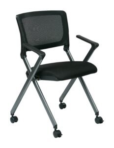 Work Smart Deluxe Folding Chair with Screen Back – 2 Pack