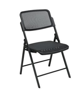 Office Star Deluxe ProGrid® Folding Chair, Black (2-Pack)