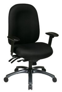 Office Star Multi-Function High-Back Chair with Seat Slider, Titanium Base