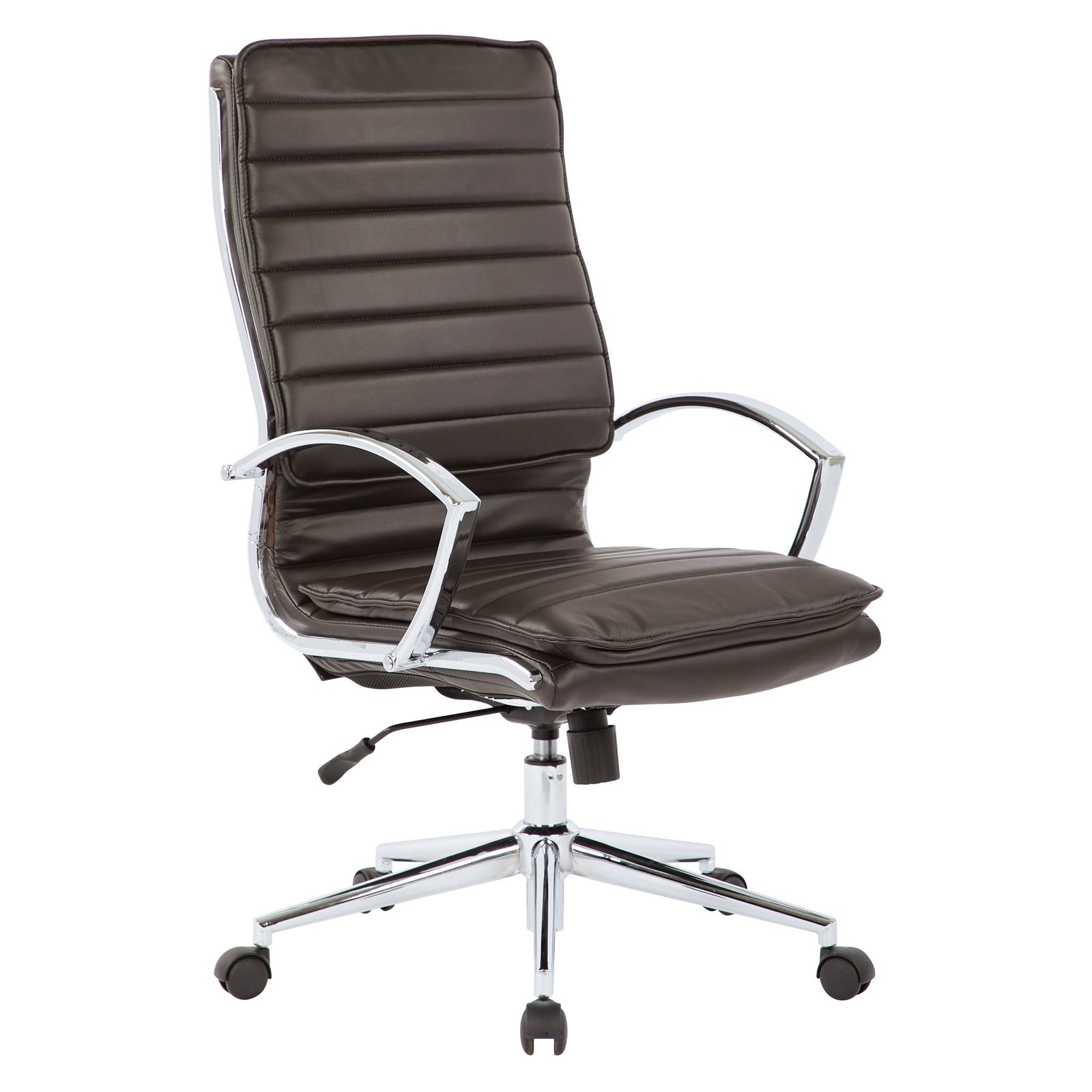 Office Star Pro-Line II High Back Faux Leather Manager's Chair, Chrome Base