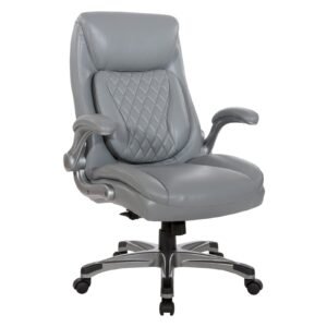 Office Star Diamond Tufted Bonded Leather Executive Chair