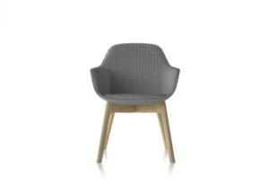 Friant Jest Channel-Stitched Guest Chair with Wood Base