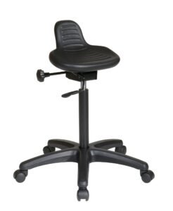 Office Star Black Saddle Seat Stool with Seat Angle Adjustment